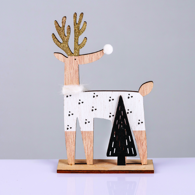 ^WOODEN DEER WITH TREE ΔΙΑΚΟΣΜΗΤΙΚΟ ΜΟΤΙΦ 20*4*12cm^