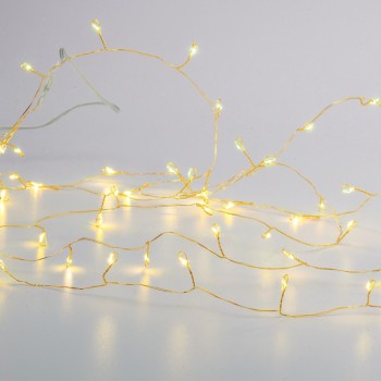 ^ 300 CLUSTER LED ΛΑΜΠΑΚ ΣΕΙΡΑ, WW, ΧΡΥΣΟ ΚΑΛΩΔ. ΧΑΛΚΟΥ,ΑΝΤΑΠΤ.(4.5VDC) & 8 ΠΡΟΓΡΑΜ.,IP44  3m+3m 6W