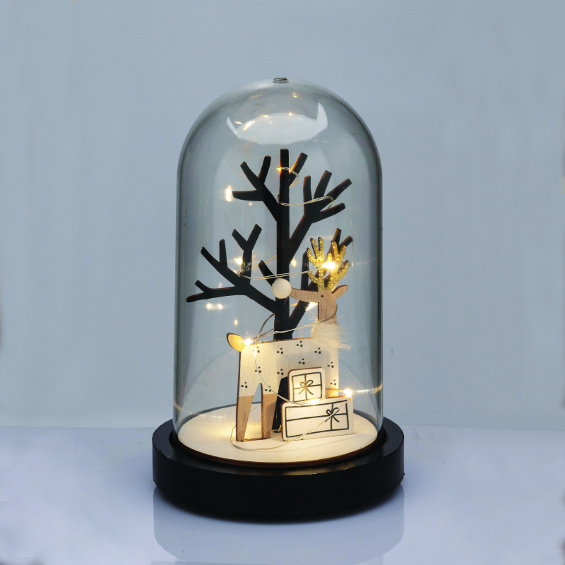 ^WOODEN DEER WITH PLASTIC COVER(TREE) 8MINI LED ΔΙΑΚ ΘΕΡΜ ΛΑΜΠ ΜΠΑΤ 2ΧΑΑΑ(ΣΥΜΠΕΡΙΛΑΜΒ) ΔΙΑΜ:11*19cm