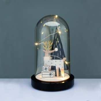 ^WOODEN DEER WITH PLASTIC COVER(XMAS TREE) 8MINI LED ΔΙΑΚ ΘΕΡΜ ΛΑΜΠ ΜΠΑΤ 2ΧΑΑΑ(ΣΥΜΠΕΡΙΛ)ΔΙΑΜ11*19cm