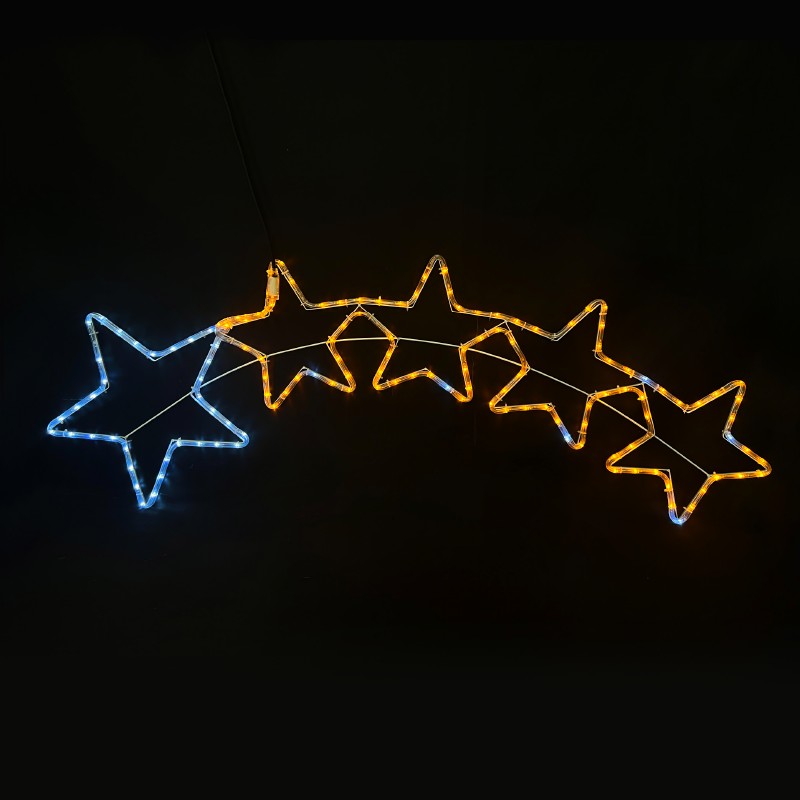 5 STARS 144 LED 6m ΜΟΝΟΚ. ΦΩΤ ΛΕΥΚΟ & ΚΙΤΡΙΝΟ FLASH IP65 150*50cm 1.5m ΚΑΛ. 5 STARS 144 LED 6m ΜΟΝΟΚ. ΦΩΤ ΛΕΥΚΟ & ΚΙΤΡΙΝΟ FLASH IP65 150*50cm 1.5m ΚΑΛ.
