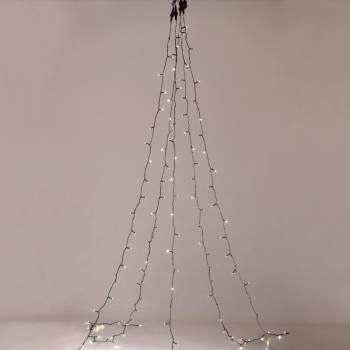 ^ 175 LED ΧΤΑΠΟΔΙ ΛΑΜΠ 5 ΣΕΙΡΕΣ x 35 ΛΑΜΠ WW ΑΝΤΑΠΤ.(31VDC), IP44, 5*350cm & 3m ΠΡΑΣΙΝΟ ΚΑΛ.