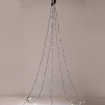 ^ 175 LED ΧΤΑΠΟΔΙ ΛΑΜΠ 5 ΣΕΙΡΕΣ x 35 ΛΑΜΠ WW ΑΝΤΑΠΤ.(31VDC), IP44, 5*350cm & 3m ΠΡΑΣΙΝΟ ΚΑΛ.