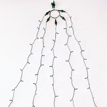 ^ 175 LED ΧΤΑΠΟΔΙ ΛΑΜΠ 5 ΣΕΙΡΕΣ x 35 ΛΑΜΠ CW ΑΝΤΑΠΤ.(31VDC), IP44, 5*350cm & 3m ΠΡΑΣΙΝΟ ΚΑΛ.