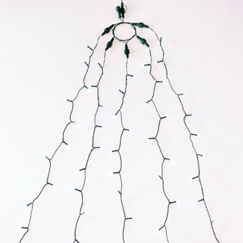 ^ 175 LED ΧΤΑΠΟΔΙ ΛΑΜΠ 5 ΣΕΙΡΕΣ x 35 ΛΑΜΠ CW ΑΝΤΑΠΤ.(31VDC), IP44, 5*350cm & 3m ΠΡΑΣΙΝΟ ΚΑΛ.