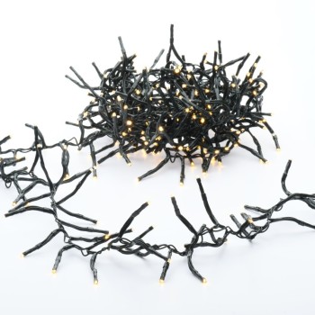 ^ 300 CLUSTER LED ΛΑΜΠ. ΣΕΙΡΑ (ANA 5cm), WW,ΑΝΤΑΠΤ.(31VDC) & 8  ΠΡΟΓΡΑΜ.,IP44, 5m, ΠΡΑΣΙΝΟ ΚΑΛ.