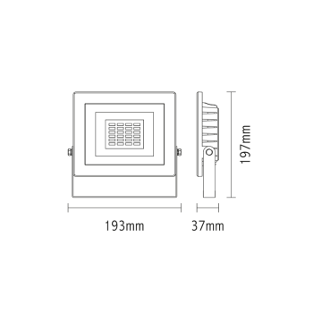 NETTO LED WHITE FLOOD IP66 30W 3.000K 230V 2500Lm 20pcs/cart