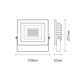 LED WHITE FLOOD IP66 50W 3.000K 230V 4000Lm 12pcs/cart