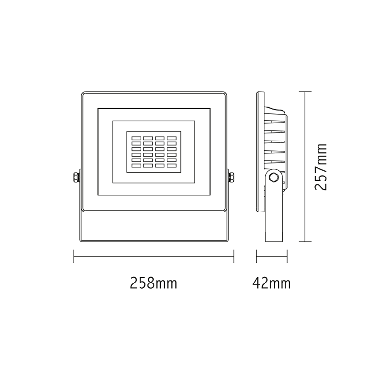 LED WHITE FLOOD IP66 50W 3.000K 230V 4000Lm 12pcs/cart