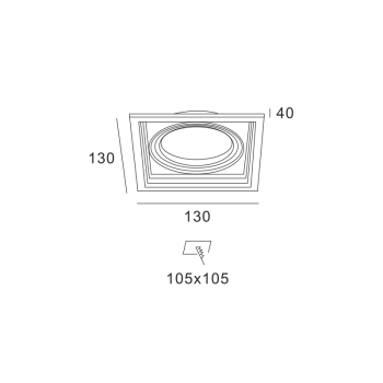 WHITE COLOR SPOT 1xGU10 130x130 WHITE COLOR SPOT 1xGU10 130x130