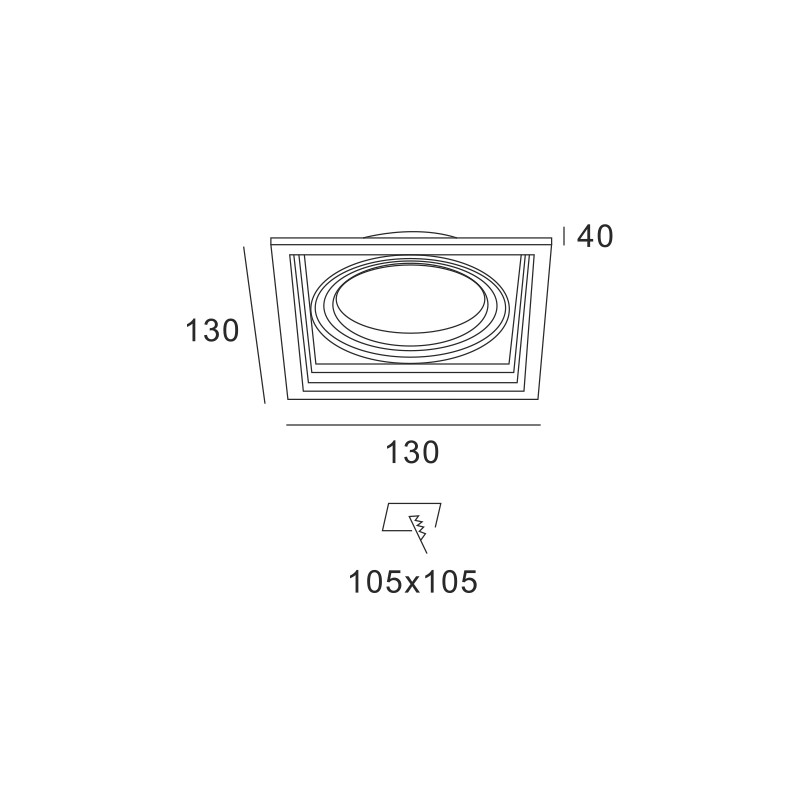 WHITE COLOR SPOT 1xGU10 130x130