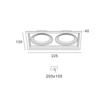 WHITE COLOR SPOT 2xGU10 130x225 WHITE COLOR SPOT 2xGU10 130x225