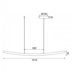 ^ΚΡΕΜΑΣΤΟ Φ/Σ LED 20W 3000K 1400LM NAAVA ΜΑΥΡΟ ΑΛΟΥΜΙΝΙΟ IP20 102X15X110CM