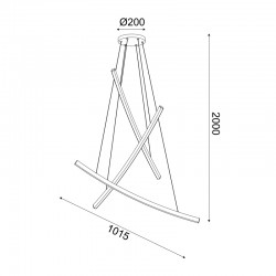 ^ΚΡΕΜΑΣΤΟ Φ/Σ LED 60W 3000K 4200LM NAAVA ΛΕΥΚΟ ΑΛΟΥΜΙΝΙΟ IP20 102X15X110CM