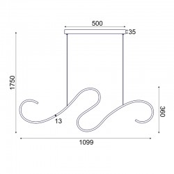 ^ΚΡΕΜΑΣΤΟ Φ/Σ LED 27W 3000K 1890LM CALISTA ΜΑΥΡΟ ΑΛΟΥΜΙΝΙΟ IP20 110X6XH175CM