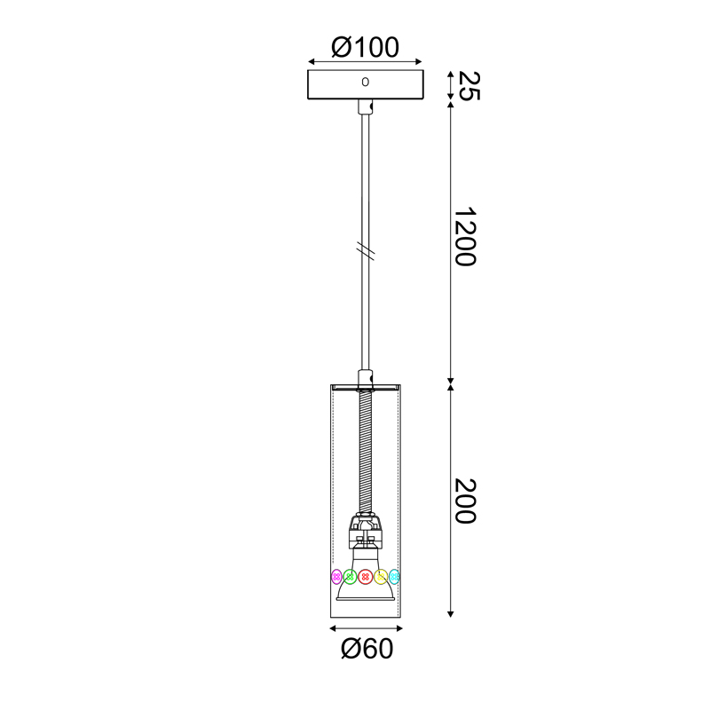 ^ΚΡΕΜΑΣΤΟ Φ/Σ 1XGU10 BUTTONS ΛΕΥΚΟ ΜΕΤ/ΚΟ IP20 D6XD10XH150CM