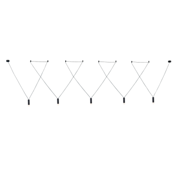 NETTO ΚΡΕΜΑΣΤΟ Φ/Σ 5ΧG9 ΜΑΥΡΟ ΑΛΟΥΜΙΝΙΟ 5x D3,6XH13CM ΚΑΛΩΔΙΟ 11,2M 8HOOKS TERES