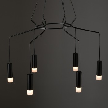 NETTO ΚΡΕΜΑΣΤΟ Φ/Σ 6ΧG9 ΜΑΥΡΟ ΑΛΟΥΜΙΝΙΟ 6x D3,6XH13CM ΚΑΛΩΔΙΟ 1,3M TERES