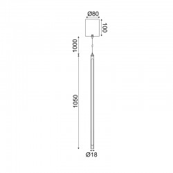 ^ΚΡΕΜΑΣΤΟ Φ/Σ LED 18W DIM ΑΦΗΣ 3000K 920LM AVENUE ΛΕΥΚΟ ΜΕΤ/ΚΟ IP20 D8XD1,8XH250CM