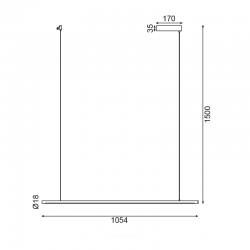 ^ΚΡΕΜΑΣΤΟ Φ/Σ LED 18W 3000K 920LM ΟΡΕΙΧΑΛΚΟ ΑΛΟΥΜΙΝΙΟ DIMMER ΑΦΗΣ 105Χ1,8ΧΗ150CM AVENUE