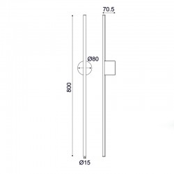 ^ΕΠΙΤΟΙΧΟ Φ/Σ LED 15W 3000K 970LM AVENUE ΜΑΥΡΟ ΜΕΤ/ΚΟ IP20 7,5X8X80CM