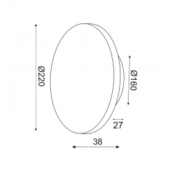 ΕΠΙΤΟΙΧΟ Φ/Σ LED 10W 3000Κ ΜΑΥΡΟ MDF ΚΥΚΛΟΣ Φ22ΧΗ3,6CM ECLIPSE