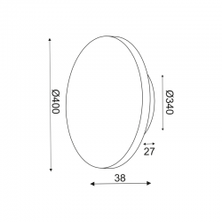 ΕΠΙΤΟΙΧΟ Φ/Σ LED 24W 3000Κ ΜΑΥΡΟ MDF ΚΥΚΛΟΣ Φ40ΧΗ3,6CM ECLIPSE