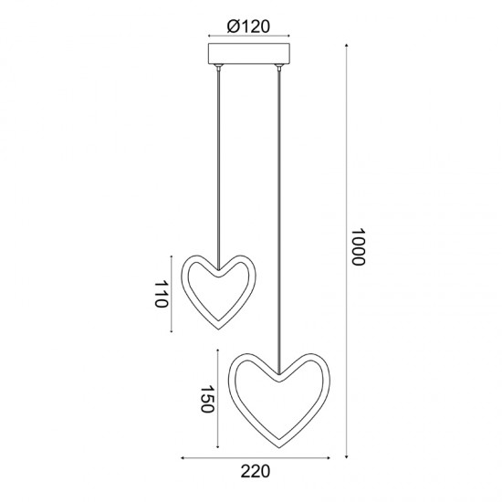 ΚΡΕΜΑΣΤΟ Φ/Σ LED 14W 3000K 900LM INNAMORATO ΛΕΥΚΟ ΜΕΤ/ΚΟ 24X14X100CM 