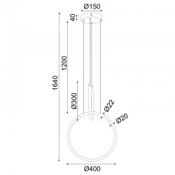 ^ΚΡΕΜΑΣΤΟ Φ/Σ LED 24W 3000K 1680LM VENUS ΟΡΕΙΧΑΛΚΟ ΜΕΤ/ΚΟ IP20 40X30XH164CM