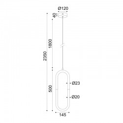 ^ΚΡΕΜΑΣΤΟ Φ/Σ LED 8W 3000K 560LM VENUS ΧΡΩΜΙΟ ΜΕΤ/ΚΟ IP20 15Χ2,3ΧH230CM