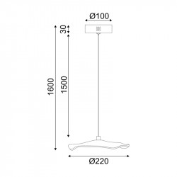 ^ΚΡΕΜΑΣΤΟ Φ/Σ LED 5W 3000K 400LM NINFEA ΟΡΕΙΧΑΛΚΟ ΜΕΤ/ΚΟ IP20 D22XH160CM