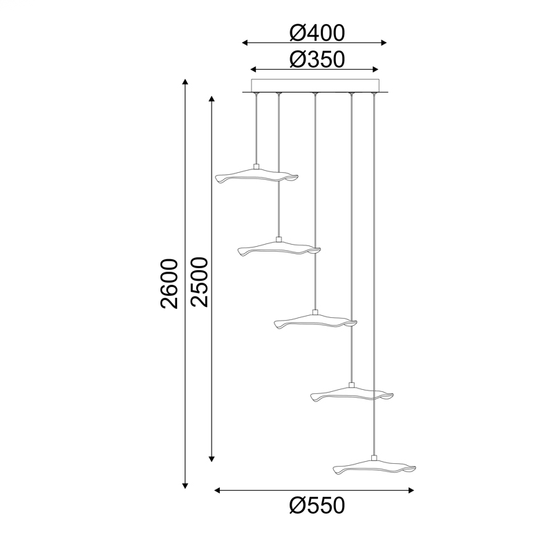 ^ΚΡΕΜΑΣΤΟ Φ/Σ LED 25W 3000K 1750LM NINFEA ΟΡΕΙΧΑΛΚΟ ΜΕΤ/ΚΟ IP20 D55XH260CM ^ΚΡΕΜΑΣΤΟ Φ/Σ LED 25W 3000K 1750LM NINFEA ΟΡΕΙΧΑΛΚΟ ΜΕΤ/ΚΟ IP20 D55XH260CM