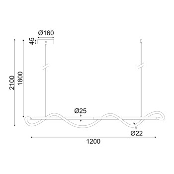 ΚΡΕΜΑΣΤΟ Φ/Σ LED 36W 3000K 2000LM KYMA ΜΑΥΡΟ ΜΕΤ/ΚΟ IP20 120Χ6XΗ215CM  ΚΡΕΜΑΣΤΟ Φ/Σ LED 36W 3000K 2000LM KYMA ΜΑΥΡΟ ΜΕΤ/ΚΟ IP20 120Χ6XΗ215CM