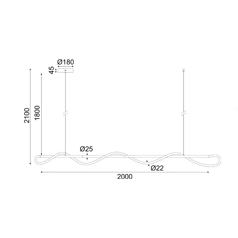 ^ΚΡΕΜΑΣΤΟ Φ/Σ LED 60W 3000K 3300LM KYMA ΜΑΥΡΟ ΜΕΤ/ΚΟ IP20 190Χ6XΗ215CM  ^ΚΡΕΜΑΣΤΟ Φ/Σ LED 60W 3000K 3300LM KYMA ΜΑΥΡΟ ΜΕΤ/ΚΟ IP20 190Χ6XΗ215CM