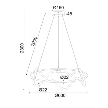 ^ΚΡΕΜΑΣΤΟ Φ/Σ LED 36W 3000K 2100LM KYMA ΜΑΥΡΟ ΜΕΤ/ΚΟ IP20 D60XH230CM  ^ΚΡΕΜΑΣΤΟ Φ/Σ LED 36W 3000K 2100LM KYMA ΜΑΥΡΟ ΜΕΤ/ΚΟ IP20 D60XH230CM