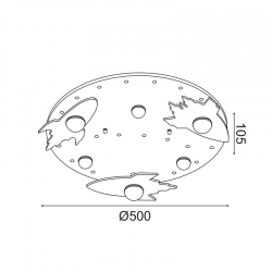 ΟΡΟΦΗΣ Φ/Σ LED 18W 3000K 1440LM ΔΙΑΣΤΗΜΑ MDF D50XH11CM NASA