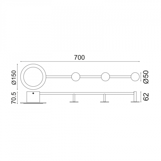 ^ΕΠΙΤΟΙΧΟ Φ/Σ LED 7W 3000K 560LM ΛΕΥΚΟ ΜΕΤΑΛΛΙΚΟ 70Χ7Χ15CM VALENTINO