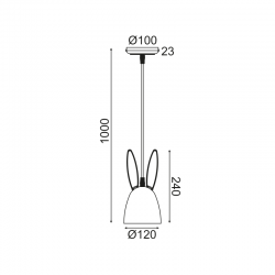 ΚΡΕΜΑΣΤΟ Φ/Σ 1ΧΕ27 ΡΟΖ ΜΕΤΑΛΛΙΚΟ D12XH100CM BUNNY