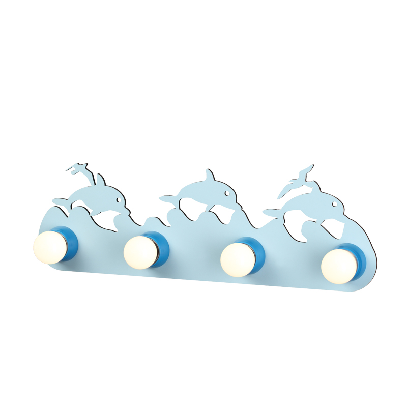 NETTO ΕΠΙΤΟΙΧΟ Φ/Σ 4ΧΕ27 ΜΠΛΕ ΜΕΤΑΛΛΙΚΟ+MDF ΘΑΛΑΣΣΑ 51Χ17Χ13,5CM