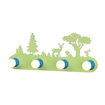 NETTO ΕΠΙΤΟΙΧΟ Φ/Σ 4ΧΕ27 ΠΡΑΣΙΝΟ ΜΕΤΑΛΛΙΚΟ+MDF ΔΑΣΟΣ 51Χ20,6Χ13,5C