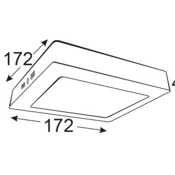 LED PANEL ΕΠΙΤ. ΤΕΤΡ. 14W 4.000K 1120Lm 230V 172mm Ra80