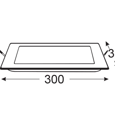 NETTO LED PANEL ΧΩΝ. ΤΕΤΡ. 26W 3.000K 1940Lm 230V 300mm Ra80