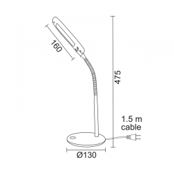 LED Φ/Σ ΓΡΑΦΕΙΟΥ 5W ΓΚΡΙ 4000Κ ΜΕ ΣΠΙΡΑΛ 230V Φ13XH47,5CM