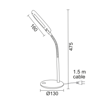 LED Φ/Σ ΓΡΑΦΕΙΟΥ 5W ΓΚΡΙ 4000Κ ΜΕ ΣΠΙΡΑΛ 230V Φ13XH47,5CM LED Φ/Σ ΓΡΑΦΕΙΟΥ 5W ΓΚΡΙ 4000Κ ΜΕ ΣΠΙΡΑΛ 230V Φ13XH47,5CM