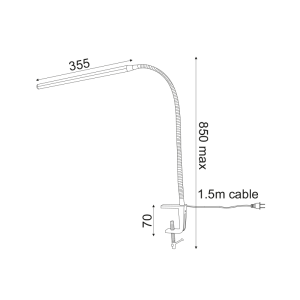 LED ΓΡΑΦΕΙΟΥ 5W 4000Κ ΑΦΗΣ ΑΣΗΜΙ+ΣΠΙΡΑΛ+ΣΦΙΓΚΤΗΡ 230VΗ85,5CM
