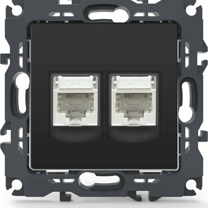 Aca Πρίζα Τηλεφώνου χωρίς Πλαίσιο Διπλή σε Ανθρακί Χρώμα 1000113105 Aca Πρίζα Τηλεφώνου χωρίς Πλαίσιο Διπλή σε Ανθρακί Χρώμα 1000113105