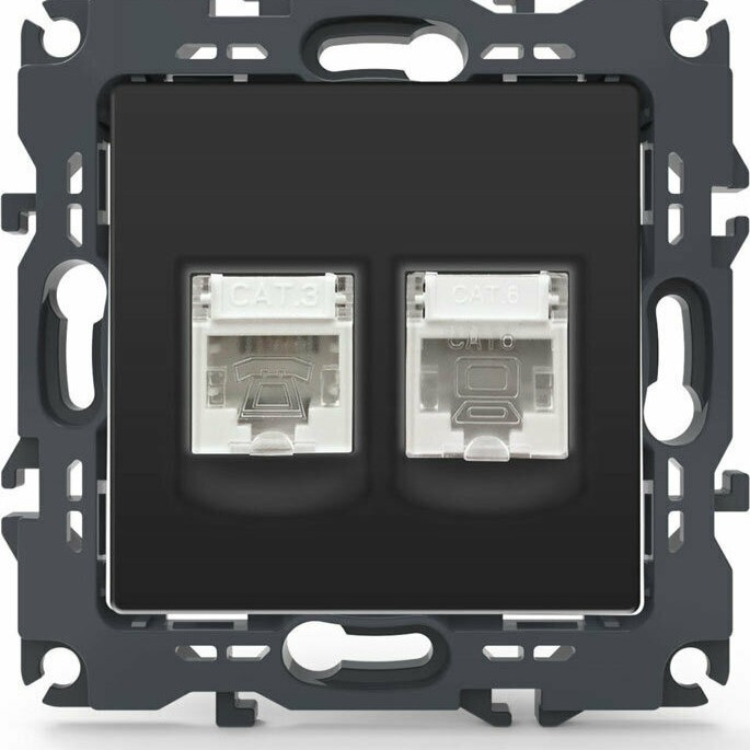 Aca Prime Μονή Πρίζα Δικτύου και Τηλεφώνου RJ45/RJ11 χωρίς Πλαίσιο Τύπου Cat6 σε Ανθρακί Χρώμα 1000113404 Aca Prime Μονή Πρίζα Δικτύου και Τηλεφώνου RJ45/RJ11 χωρίς Πλαίσιο Τύπου Cat6 σε Ανθρακί Χρώμα 1000113404