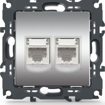 Aca Prime Διπλή Πρίζα Δικτύου RJ45 χωρίς Πλαίσιο Τύπου Cat6 σε Ασημί Χρώμα 1000113303 Aca Prime Διπλή Πρίζα Δικτύου RJ45 χωρίς Πλαίσιο Τύπου Cat6 σε Ασημί Χρώμα 1000113303