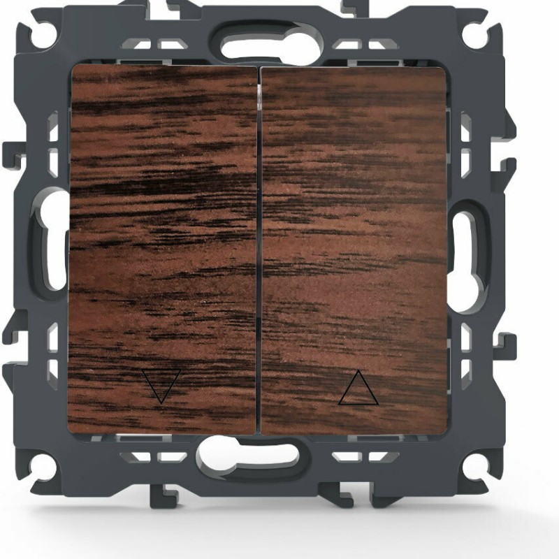 Aca Prime Χωνευτός Διακόπτης Τοίχου Ρολών χωρίς Πλαίσιο και Δύο Πλήκτρα Καφέ Χρώμα Aca Prime Χωνευτός Διακόπτης Τοίχου Ρολών χωρίς Πλαίσιο και Δύο Πλήκτρα Καφέ Χρώμα