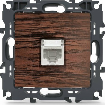 Aca Prime Μονή Πρίζα Δικτύου RJ45 χωρίς Πλαίσιο Τύπου Cat6 σε Καφέ Χρώμα  Aca Prime Μονή Πρίζα Δικτύου RJ45 χωρίς Πλαίσιο Τύπου Cat6 σε Καφέ Χρώμα